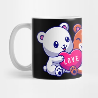 Cute Bear And Cute Polar Bear Cartoon Mug